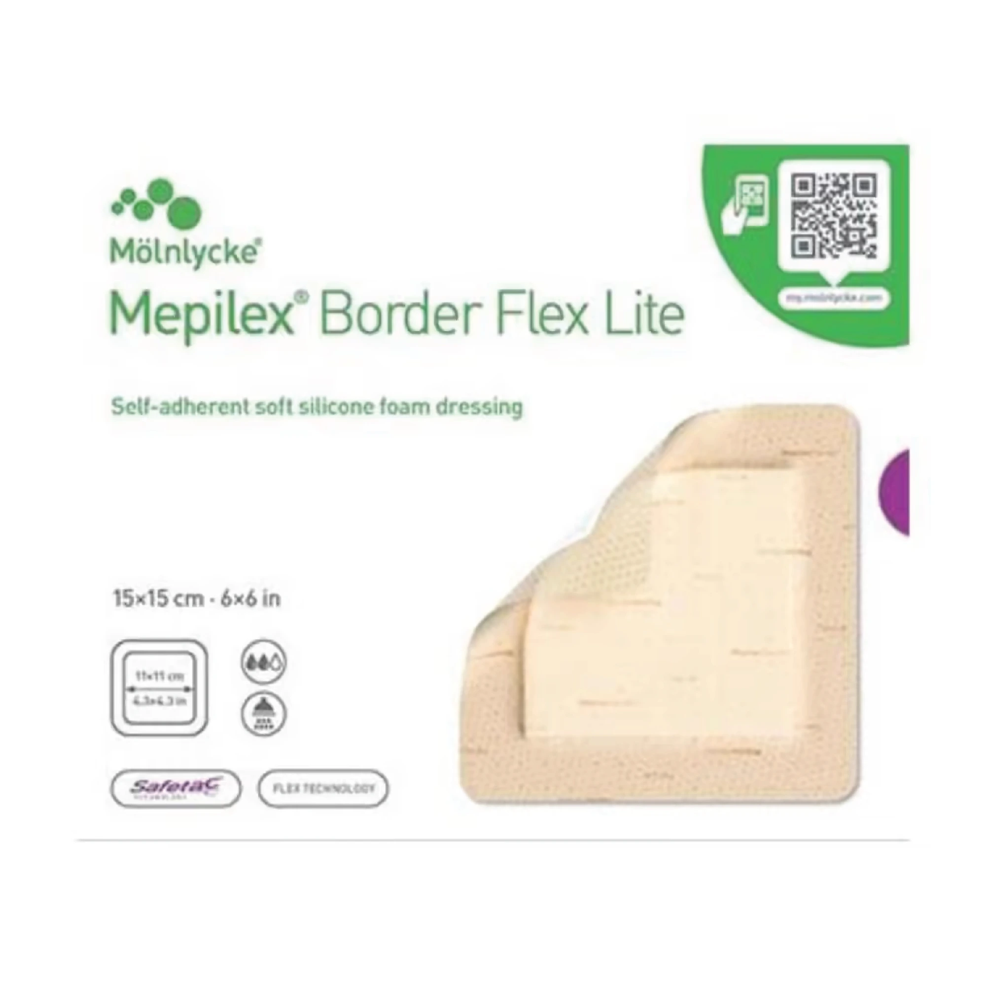 Mepilex Border Flex Lite bandasje 15x15cm 5 stk