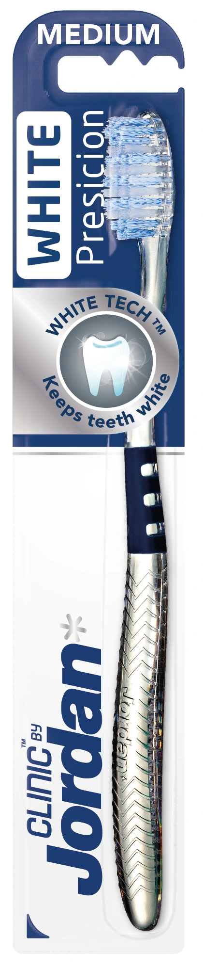 Jordan Clinic White Precision tannbørste medium 1 stk