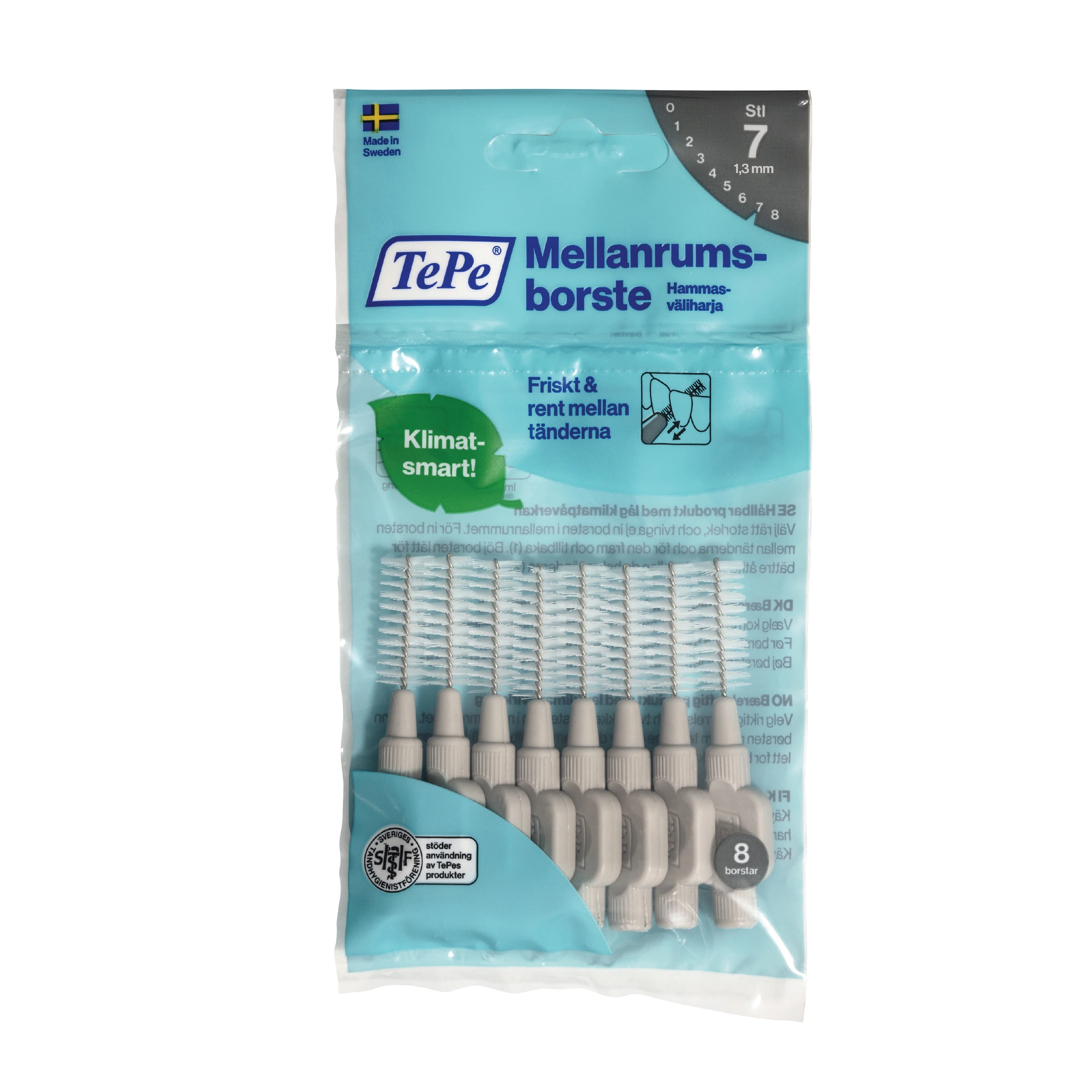 TePe mellomromsbørste 1,3mm grå 8 stk