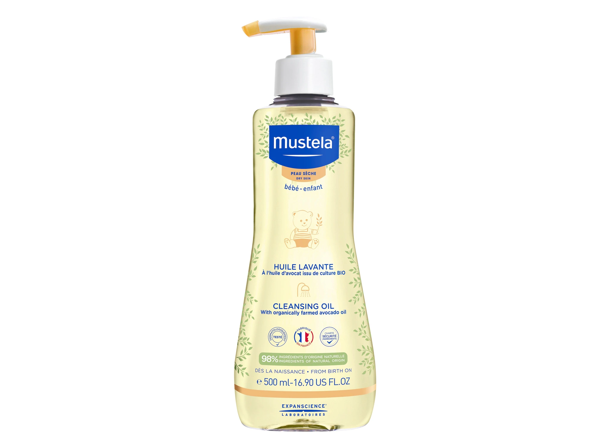 Mustela vaskeolje tørr hud 500 ml