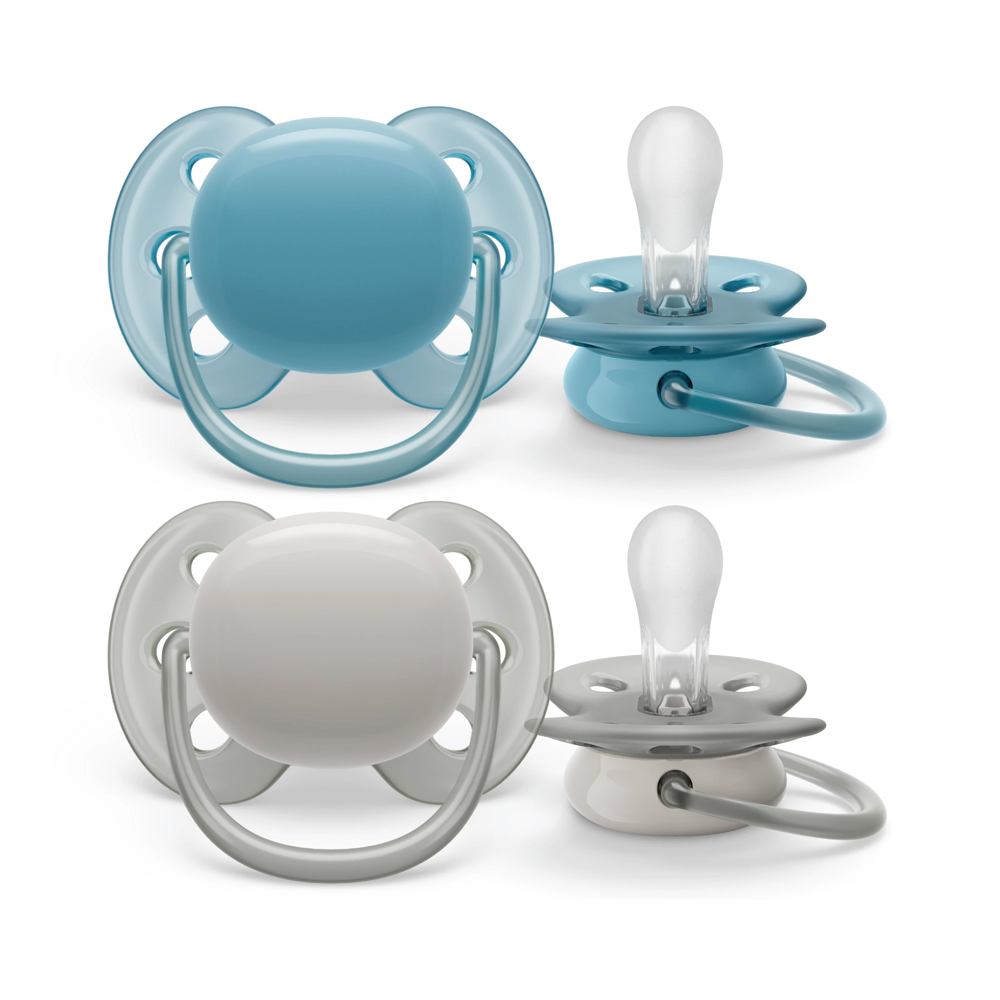 Philips Avent Ultra Soft narresmokk 6-18 måneder blå/varmgrå 2 stk