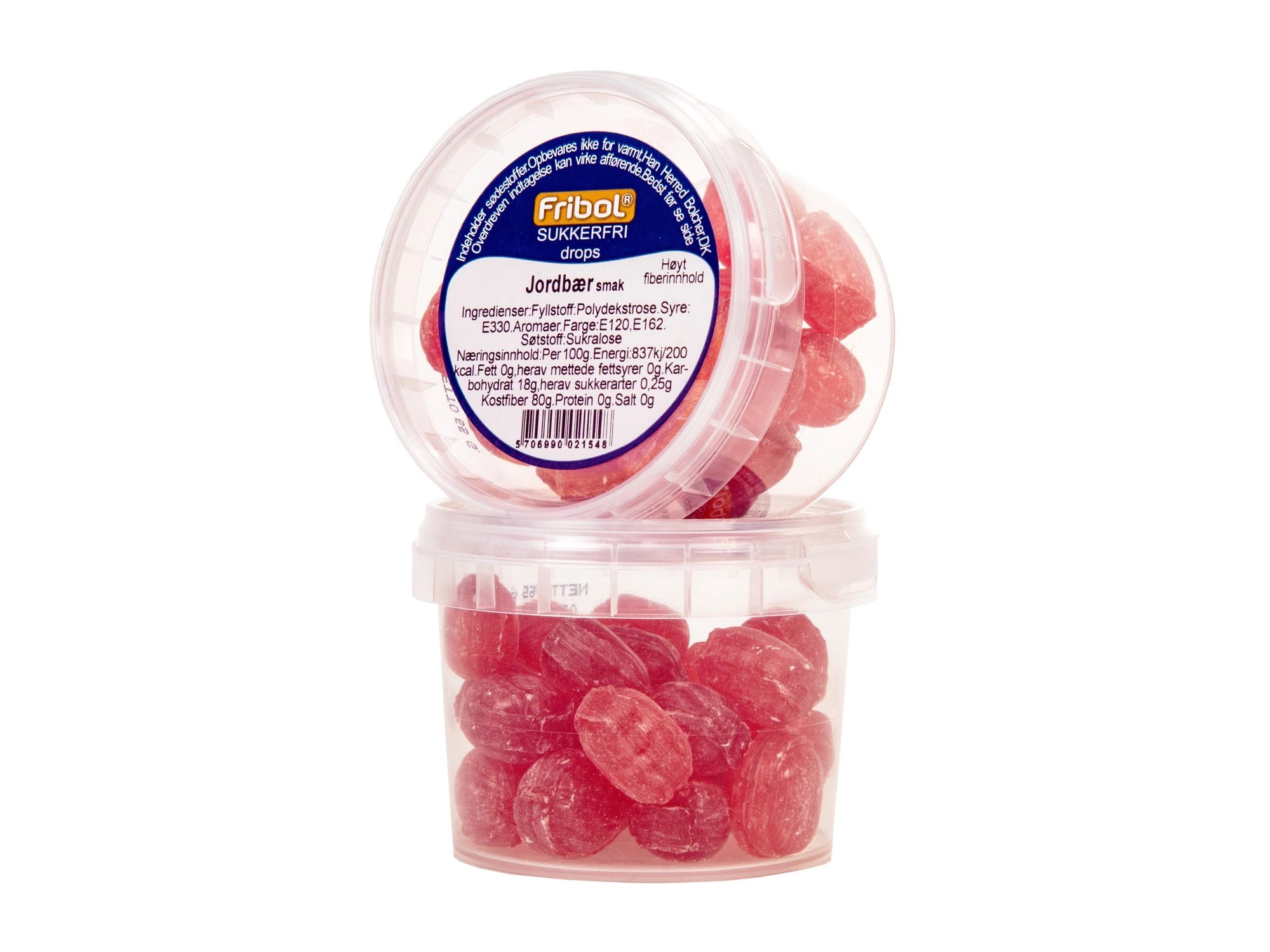 Fribol sukkerfrie drops jordbær 65 g