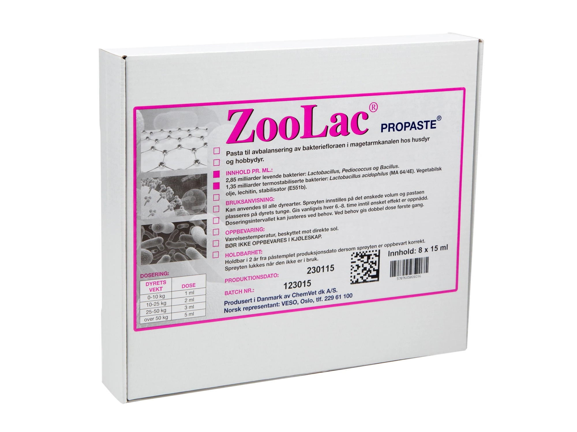 ZooLac Propaste pasta til husdyr og hobbydyr 8x15 ml