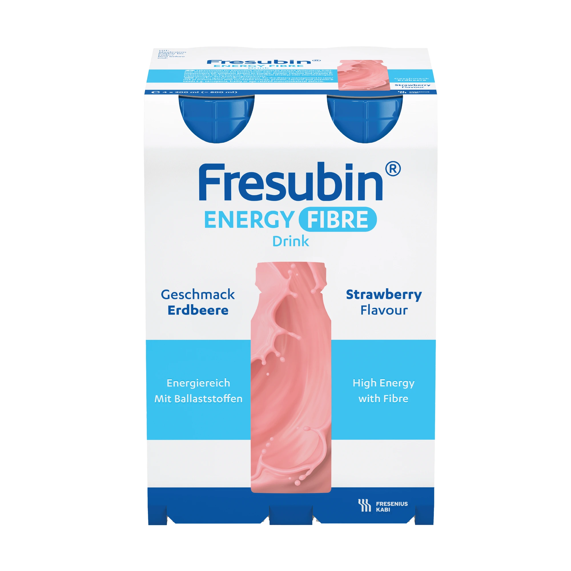 Fresubin Energy Fibre Drink næringsdrikk jordbær 4x200 ml