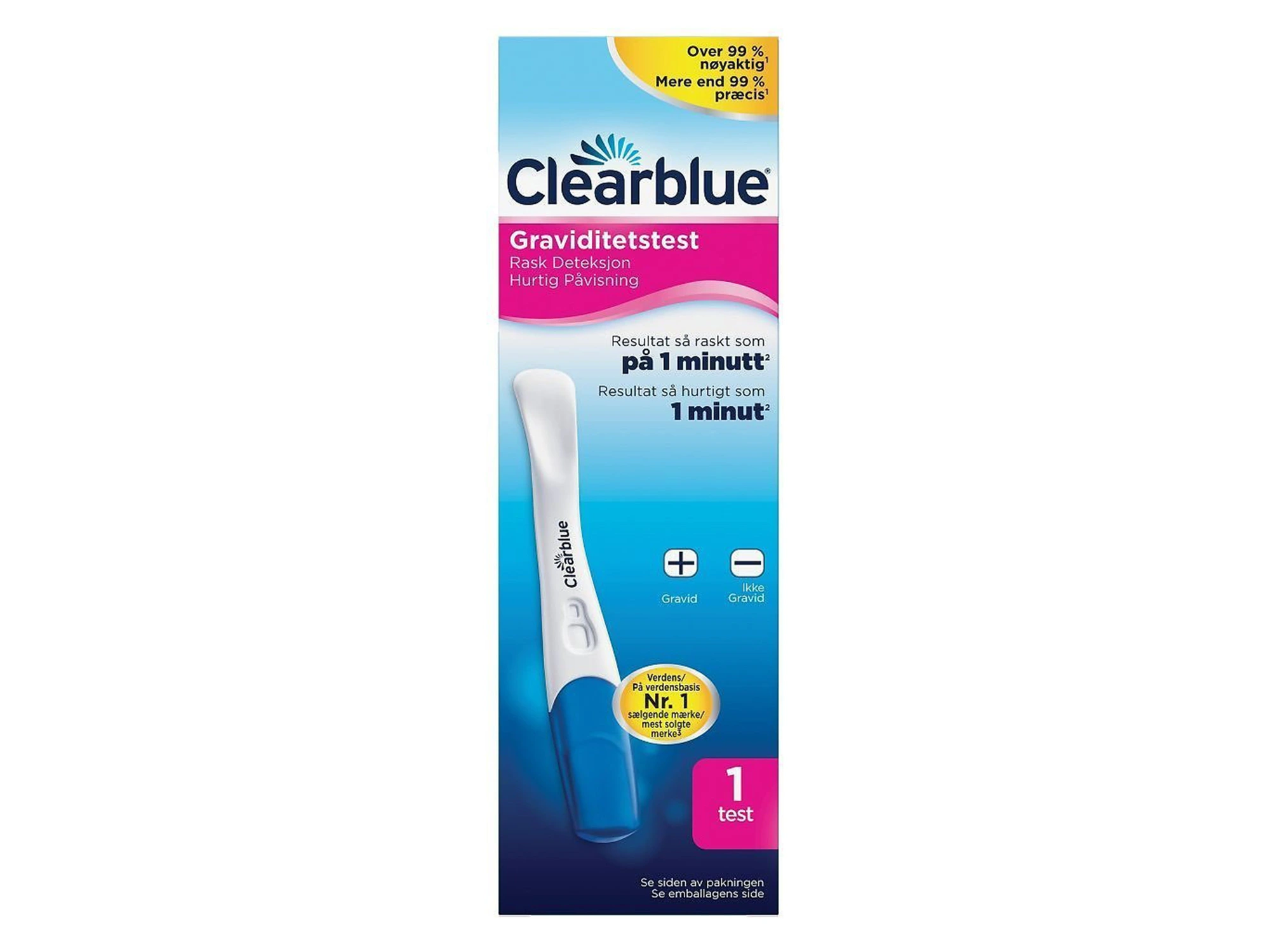 Clearblue Rask deteksjon graviditetstest 1 stk