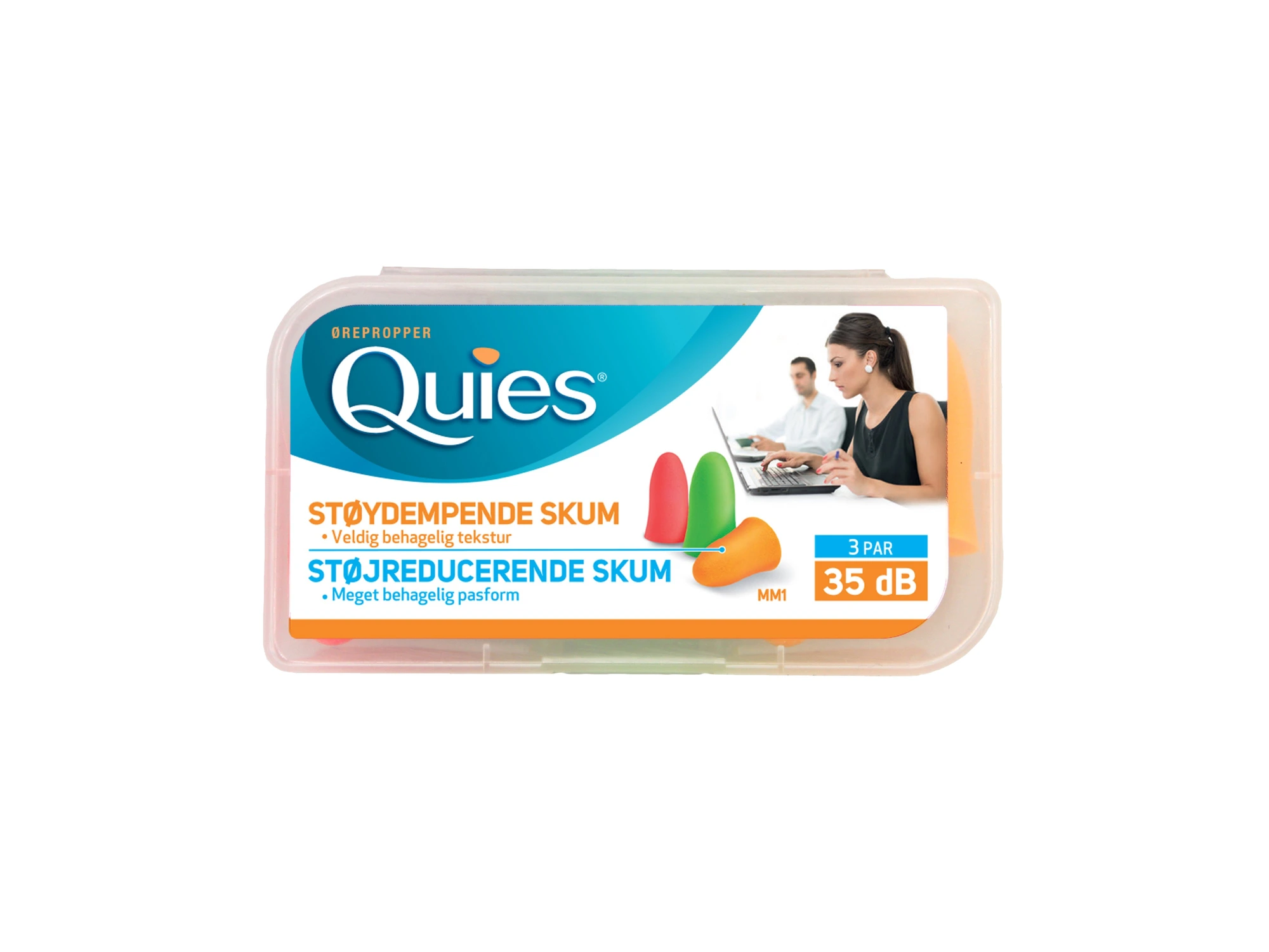 Quies ørepropper mykt skum 3 par