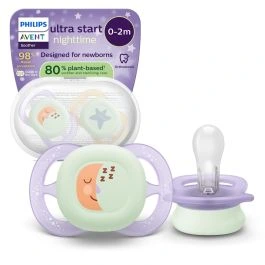 Philips Avent Ultra Start Night smokk 0-2 måneder lilla/oransje 2 stk