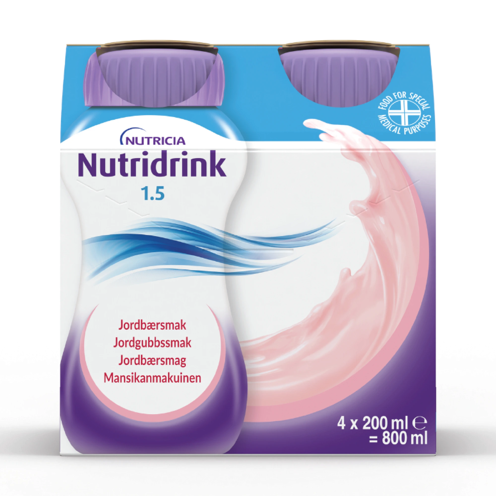 Nutridrink næringsdrikk jordbær 4x200 ml