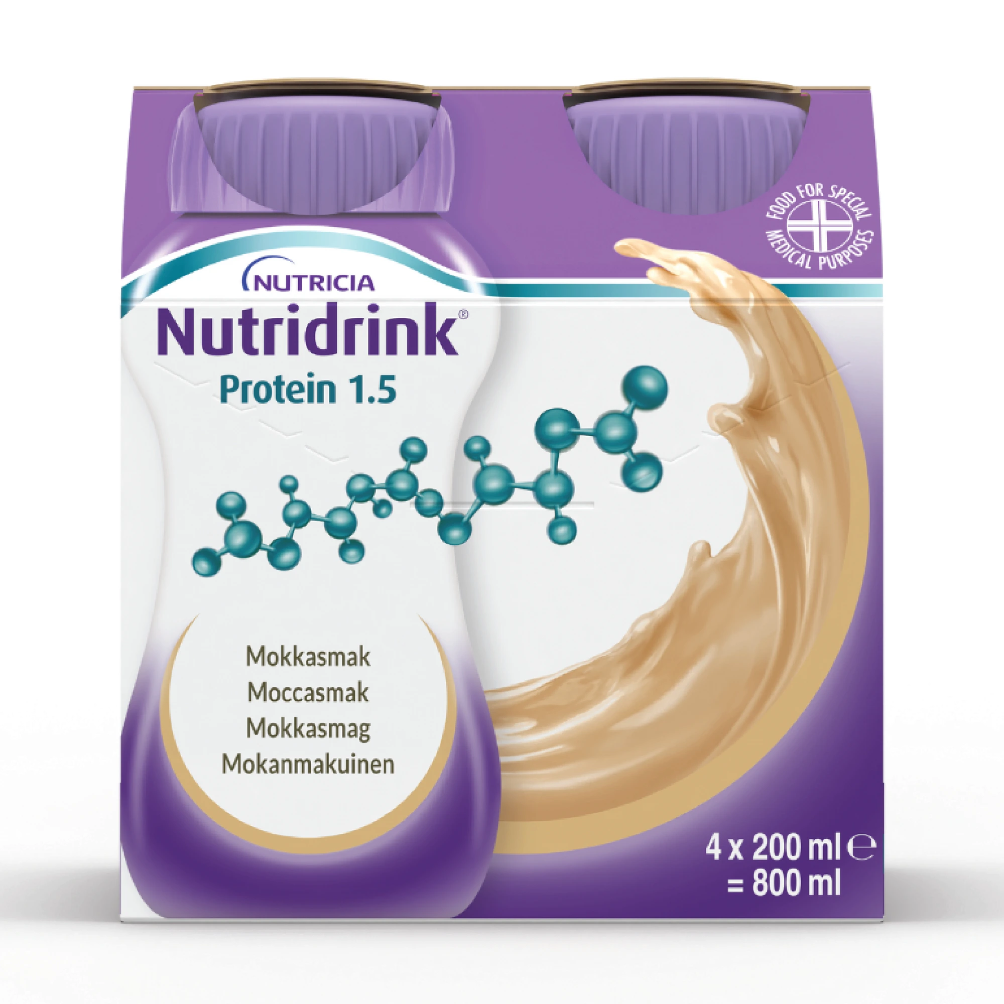 Nutridrink Protein næringsdrikk mokka 4x200 ml