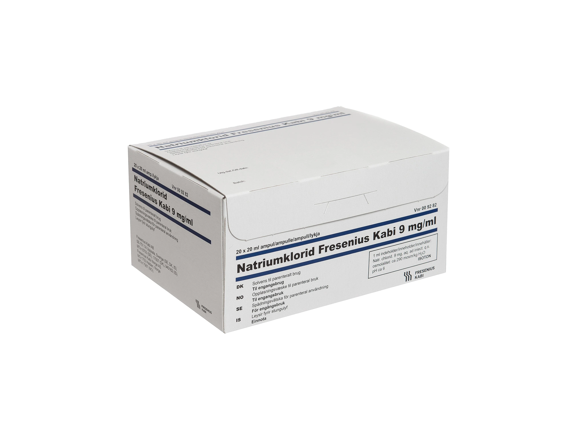 Natriumklorid Fresenius Kabi oppl væske til parenteral bruk 9 mg/ml