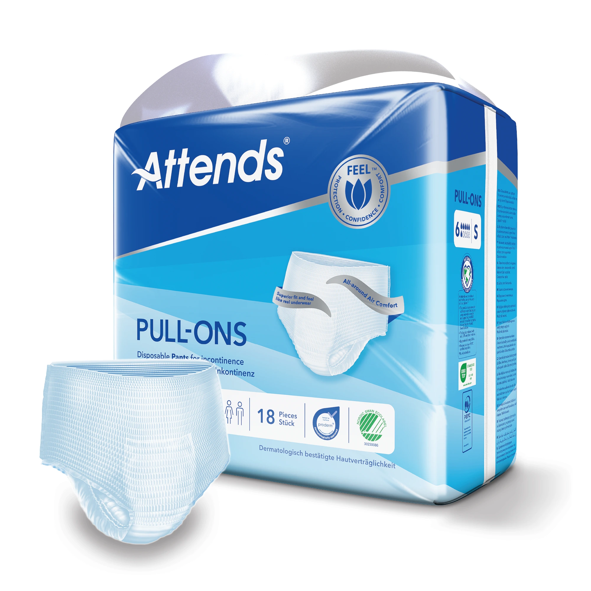 Attends Pull-Ons 6 S - bleiebukse for urinlekkasje 18 stk