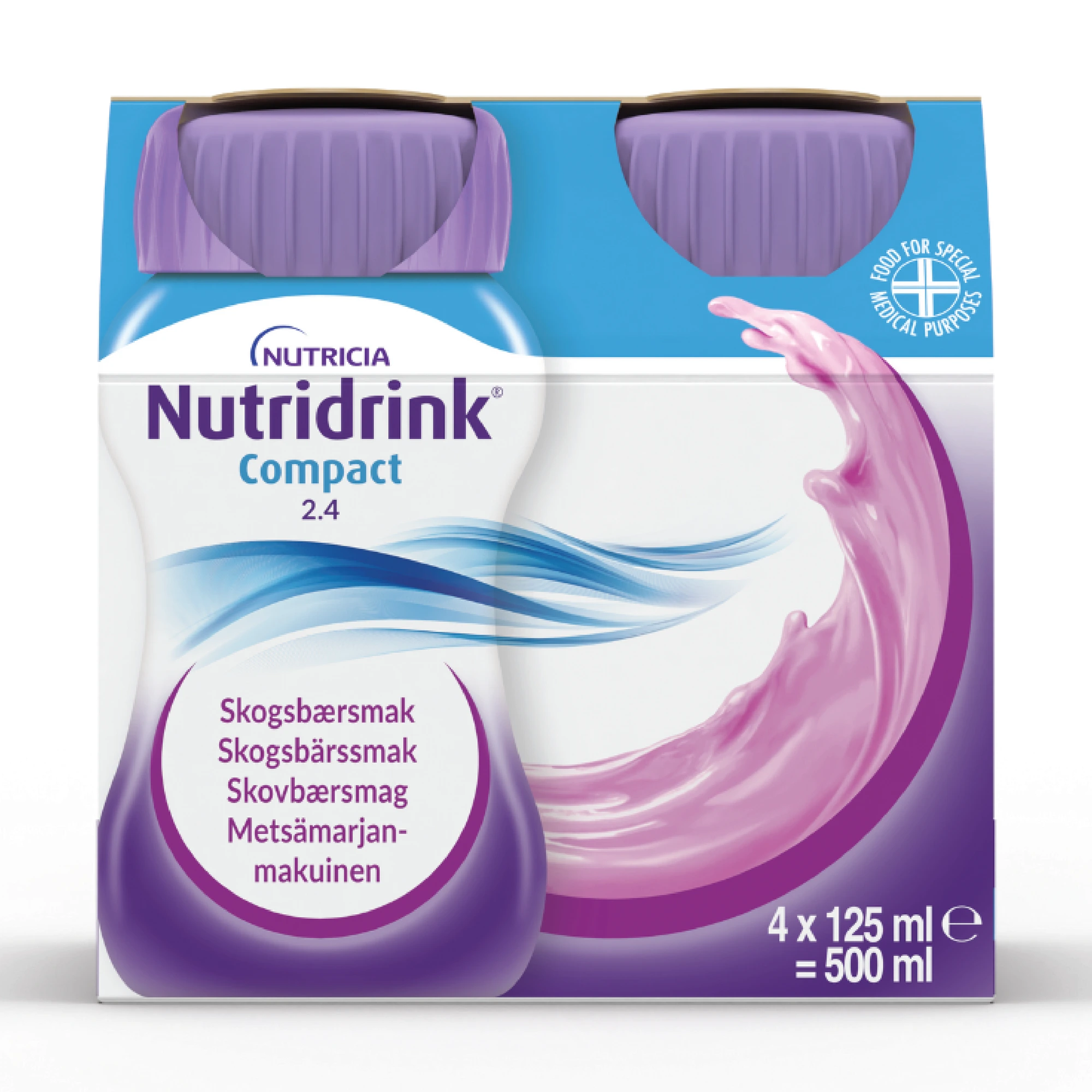 Nutridrink Compact næringsdrikk skogsbær 4x125 ml