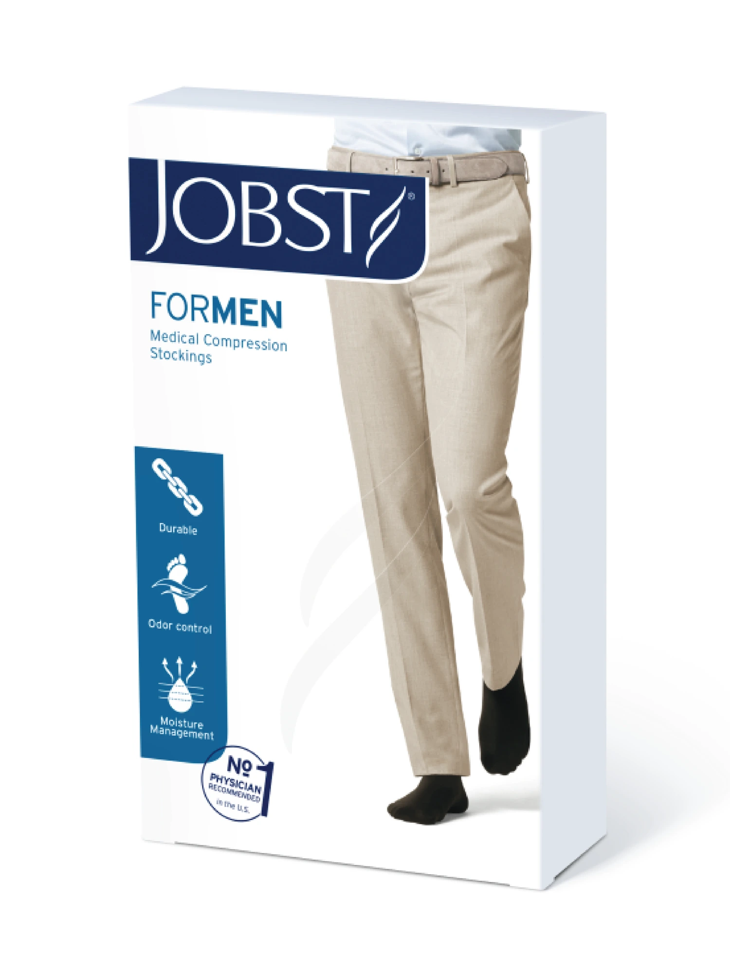 Jobst for Men klasse 1 lårstrømpe sort str M 1 par