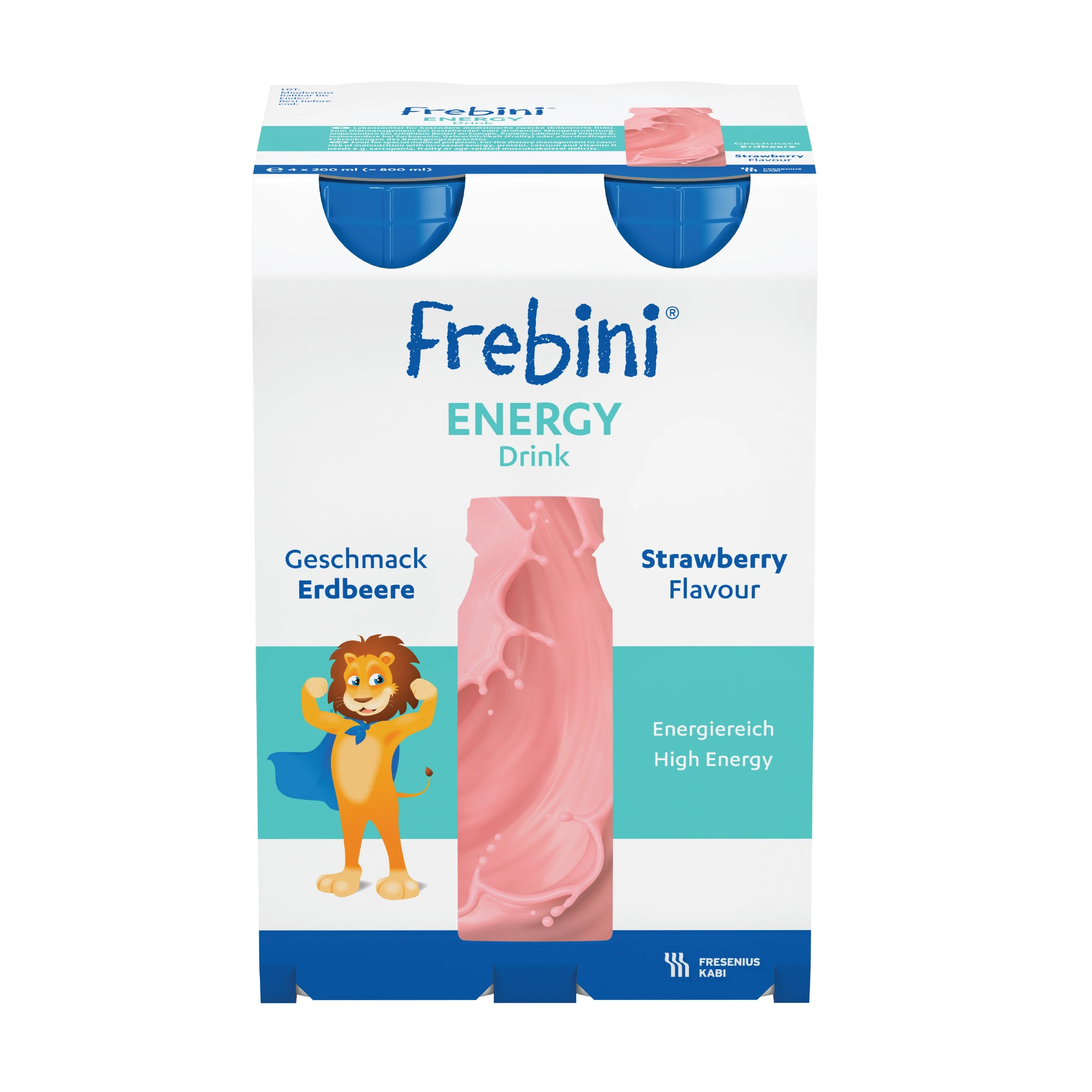 Frebini Energy Drink næringsdrikk jordbær 4x200 ml