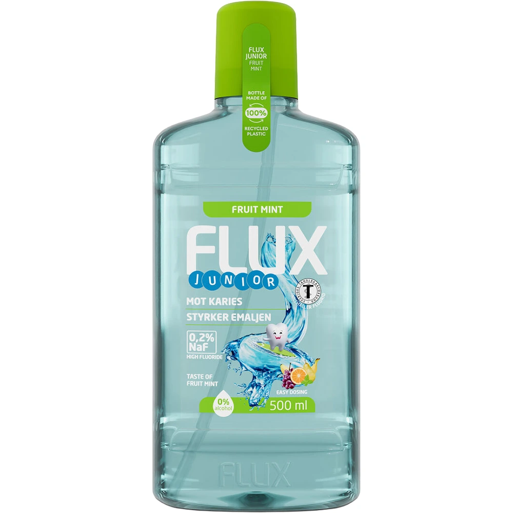 Flux Junior Fruktmint 0,2 % fluorskyll 500 ml