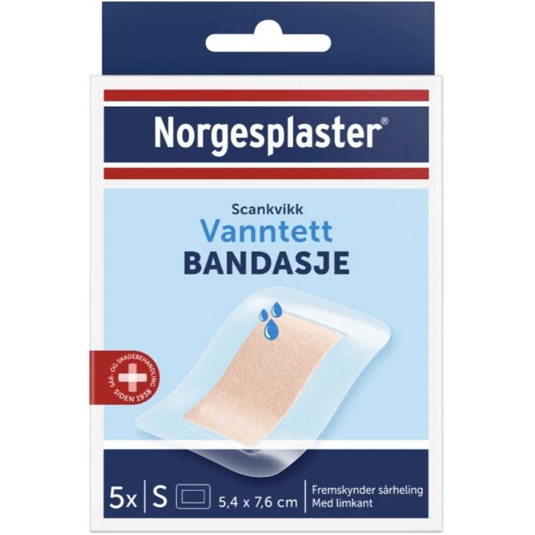Norgesplaster Scankvikk vanntett bandasje 5,4 x 7,6 cm 5 stk