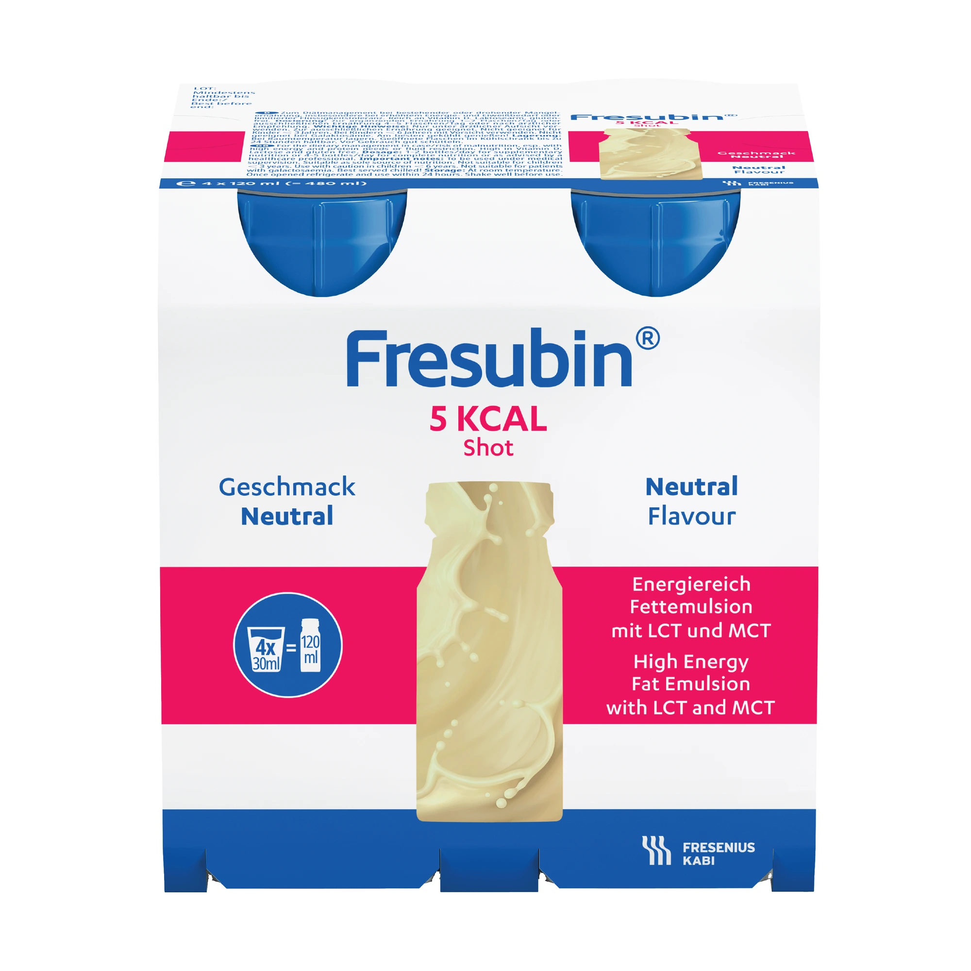 Fresubin 5 kcal Shot fettemulsjon nøytral 4x120 ml