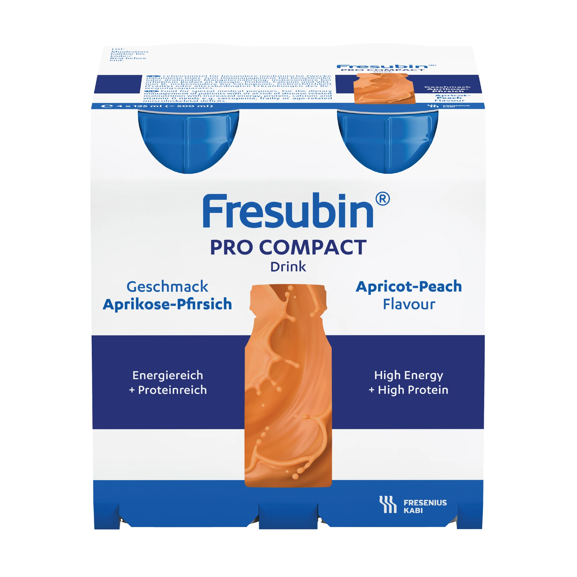 Fresubin Pro Compact Drink næringsdrikk aprikos/fersken 4x125 ml