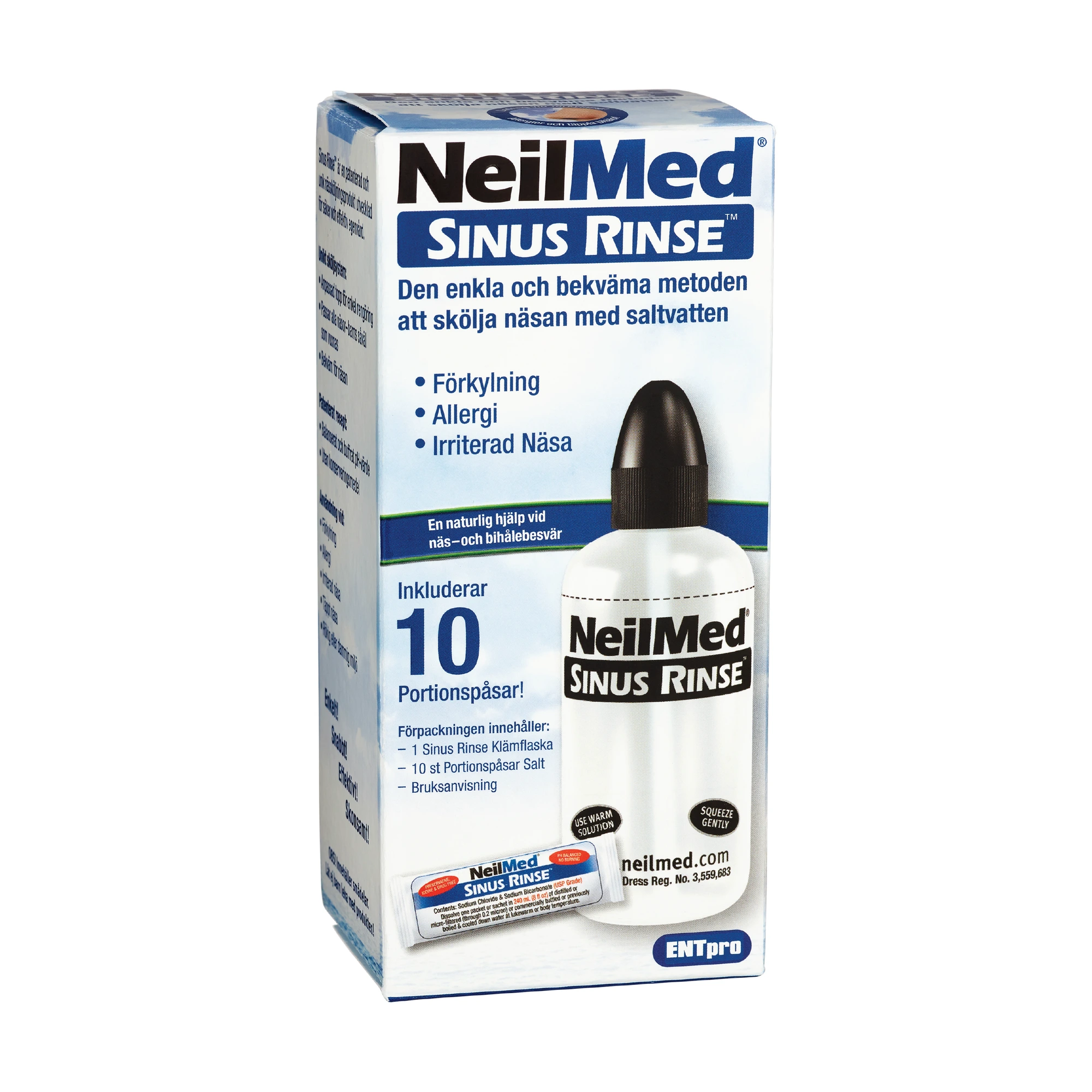 NeilMed Sinus Rinse neseskyller og 10 poser salt 1 sett