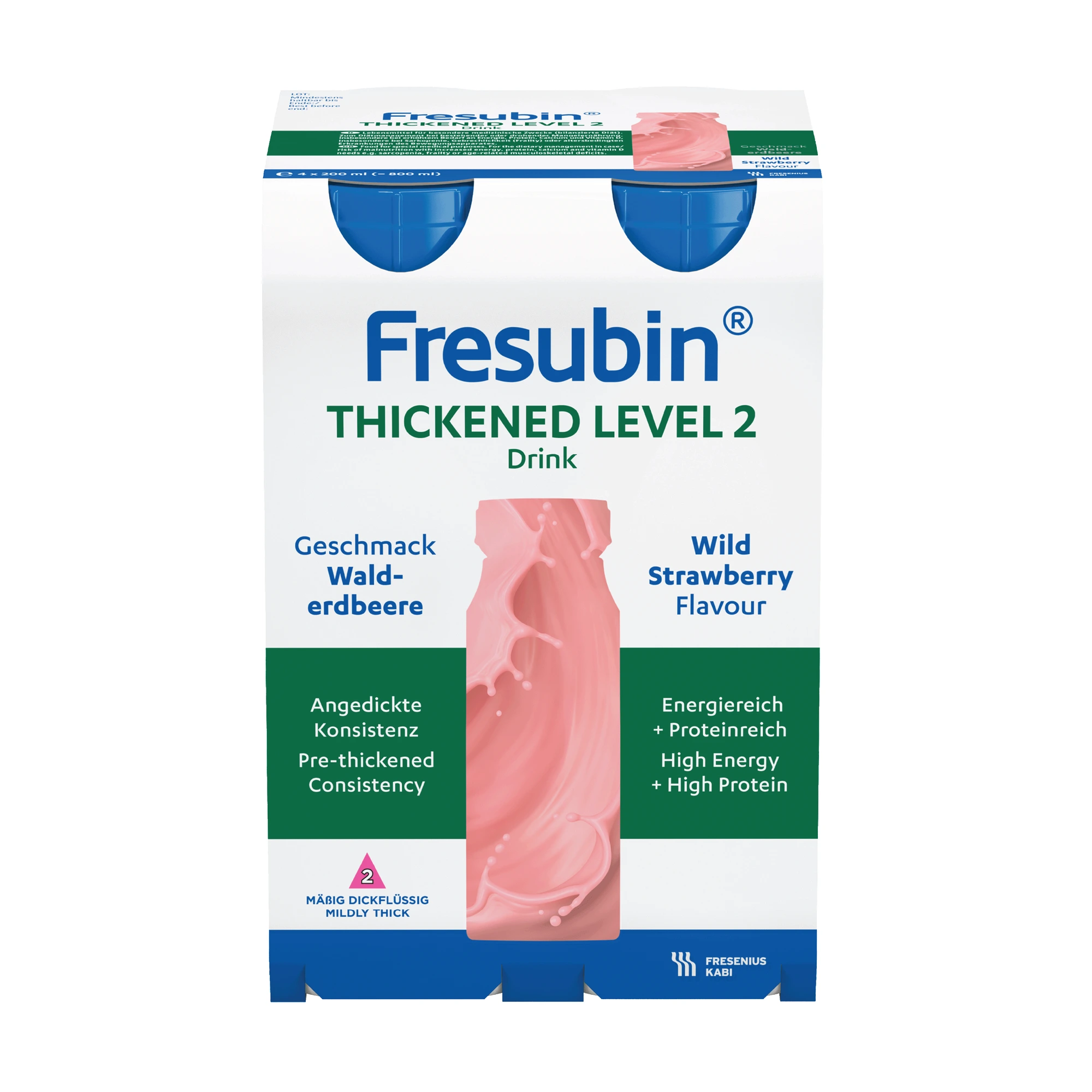 Fresubin Thickened Level 2 næringsdrikk markjordbær 4x200 ml