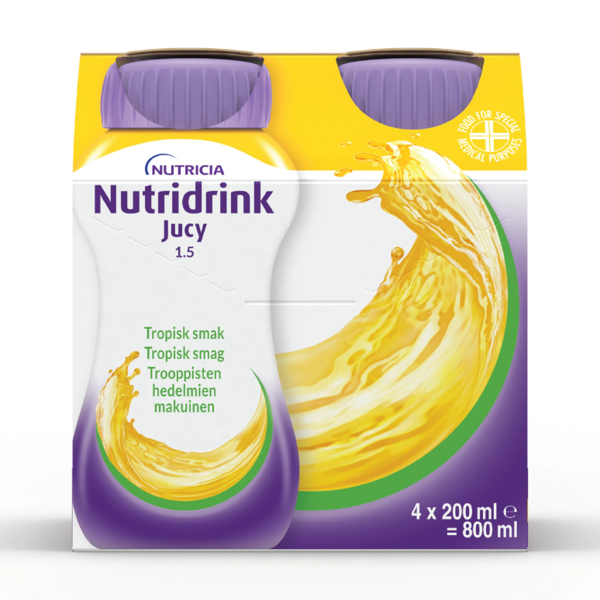 Nutridrink Jucy næringsdrikk tropisk frukt 4x200 ml