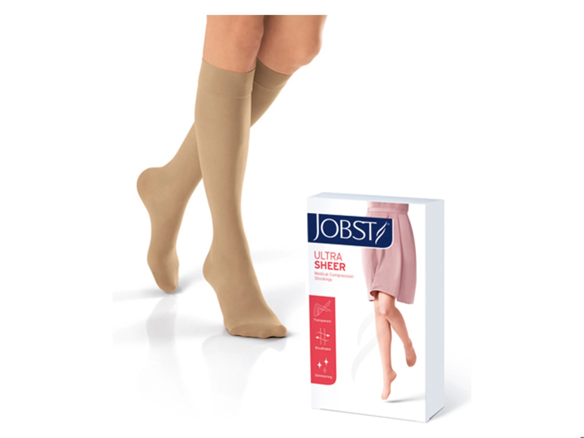 Jobst Ultra Sheer klasse 1 knestrømpe natur str XL 1 par