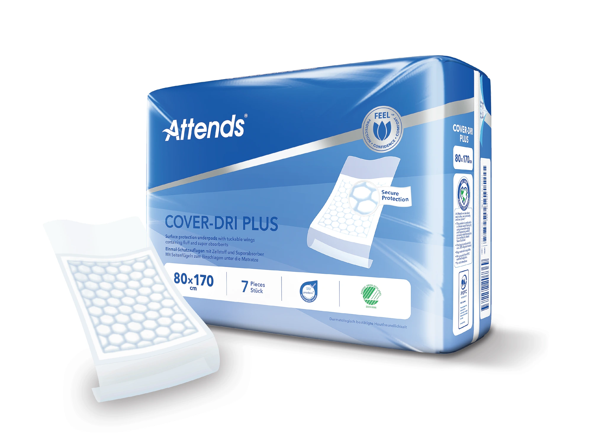 Attends Cover-Dri 80x170cm stol-/sengebeskyttelse 7 stk