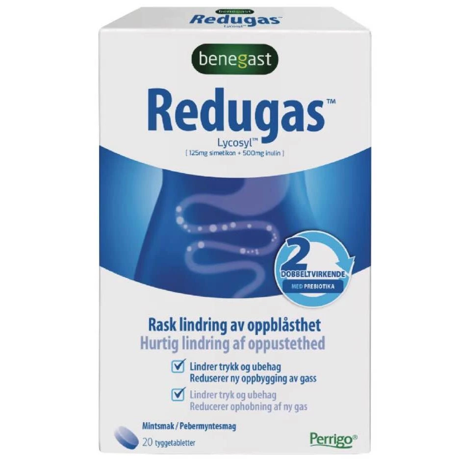 Benegast Redugas tyggetabletter 20 stk