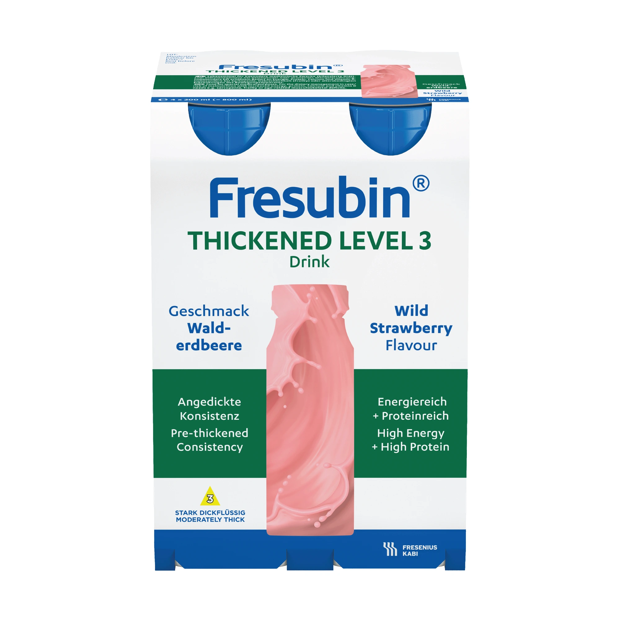 Fresubin Thickened Level 3 næringsdrikk markjordbær 4x200 ml