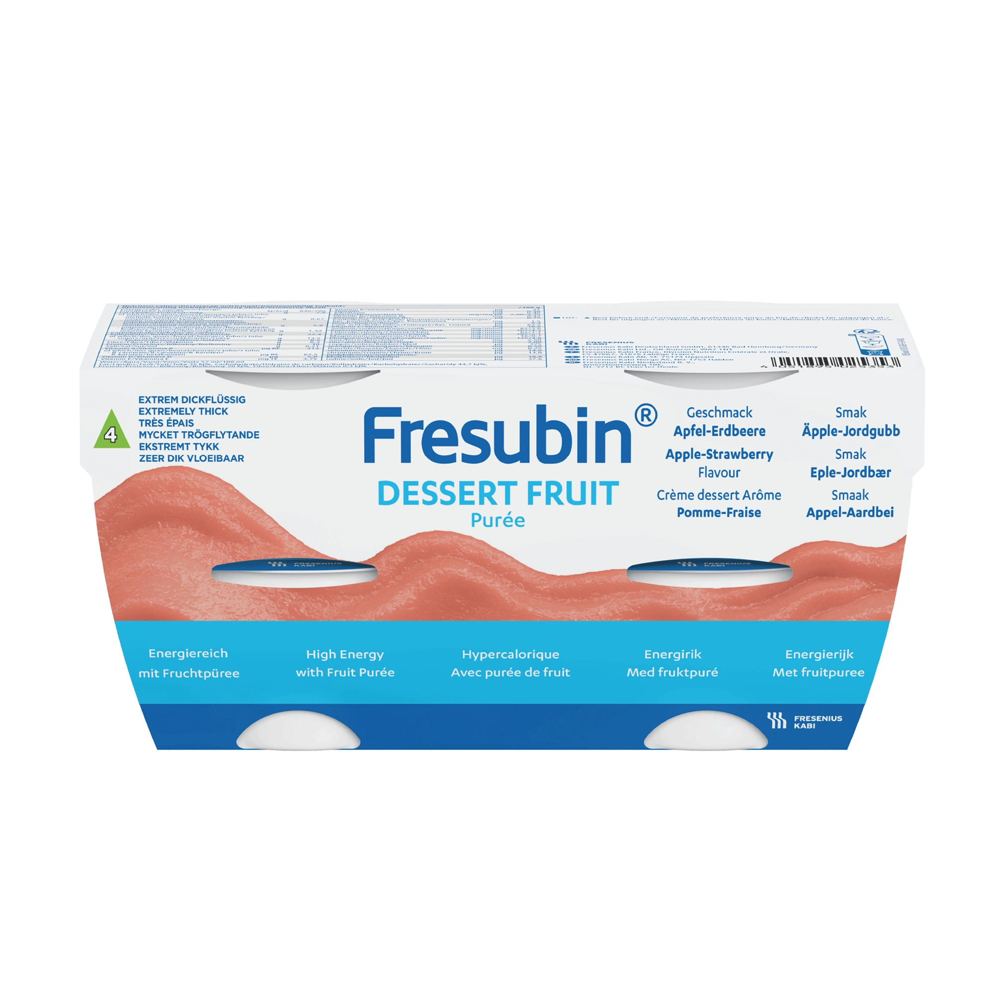 Fresubin Dessert Fruit næringspuré eple-jordbær 4X125 g