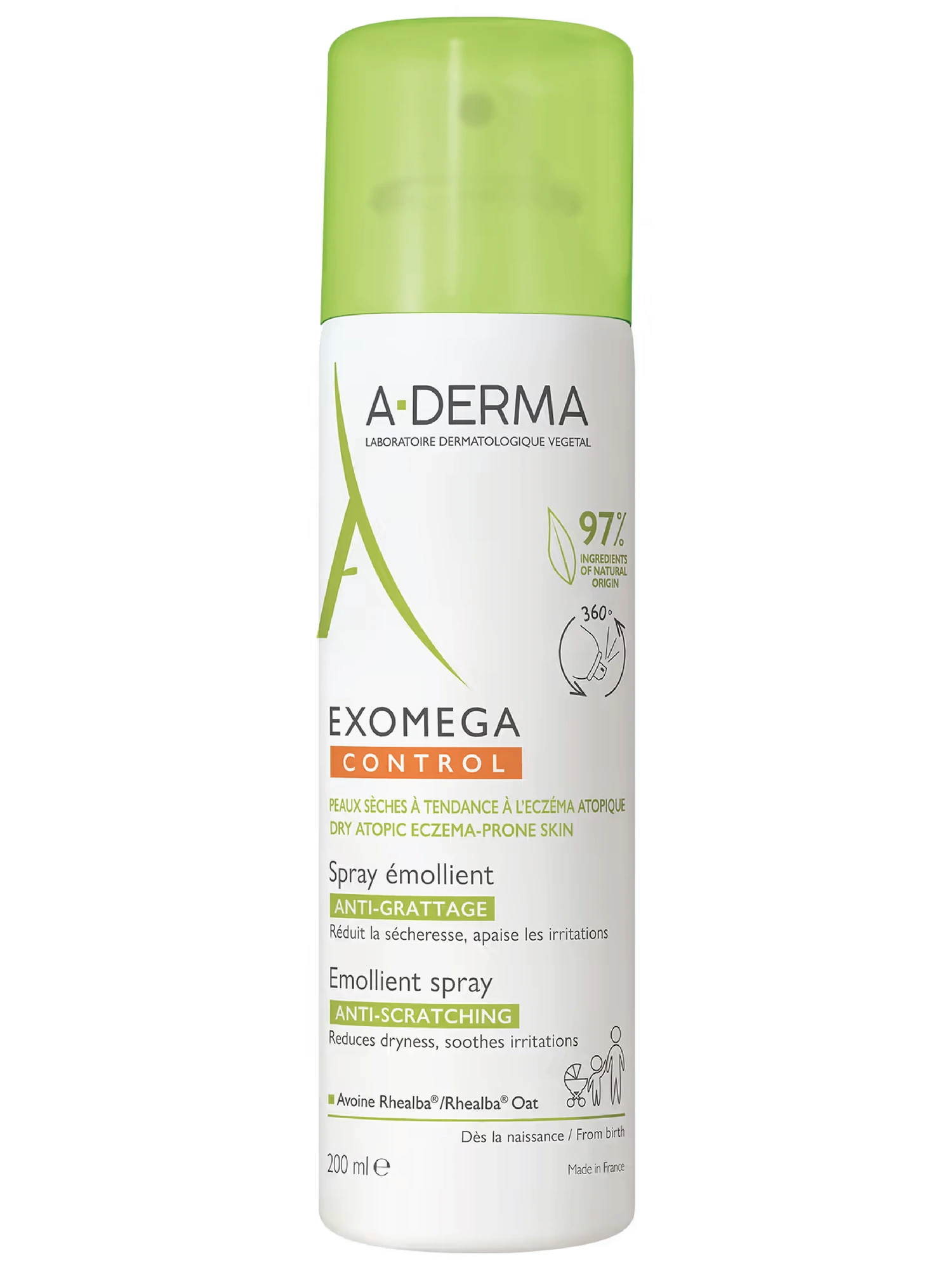 A-Derma Exomega Control fuktighetskrem spray 200 ml