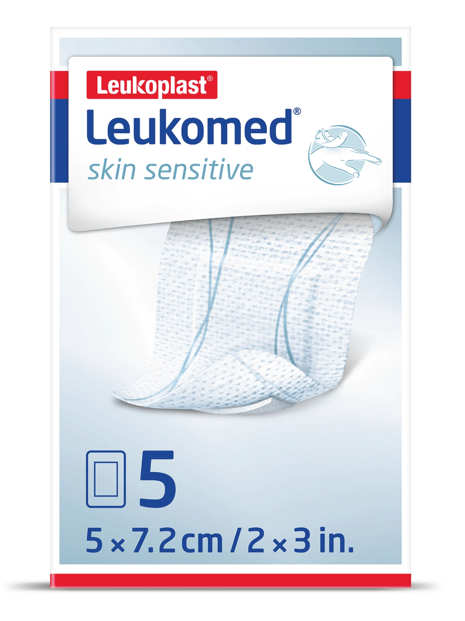 Leukomed Skin Sensitive sårbandasje 5 x 7,2 cm 5 stk