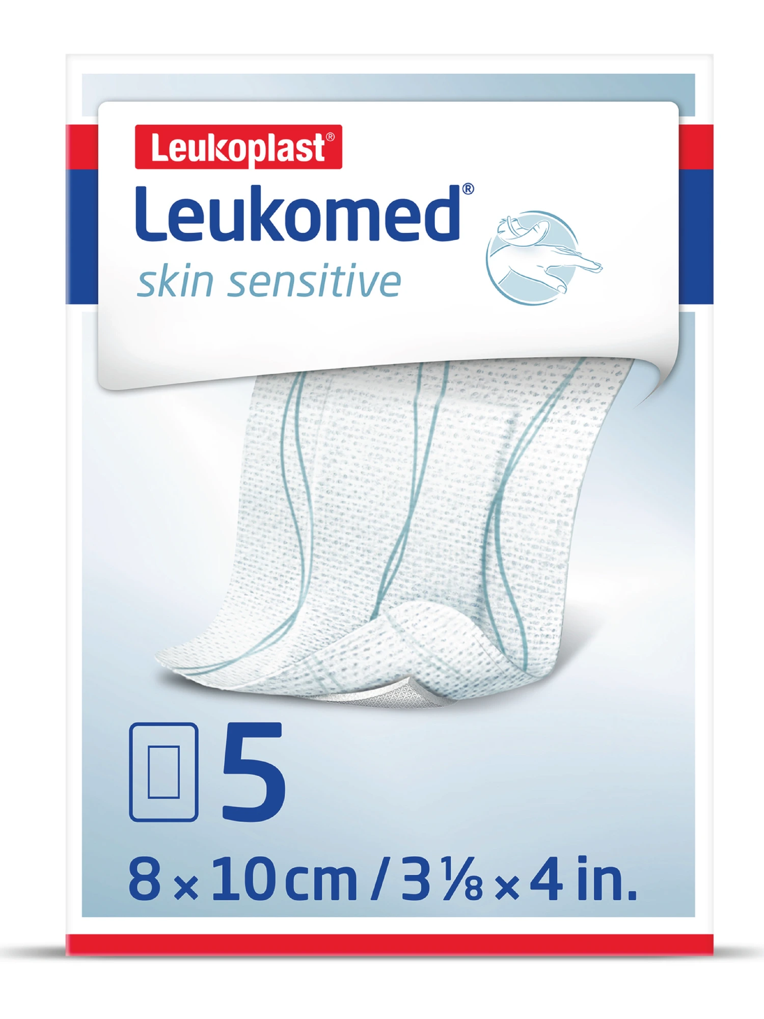 Leukomed Skin Sensitive sårbandasje 8 x 10 cm 5 stk