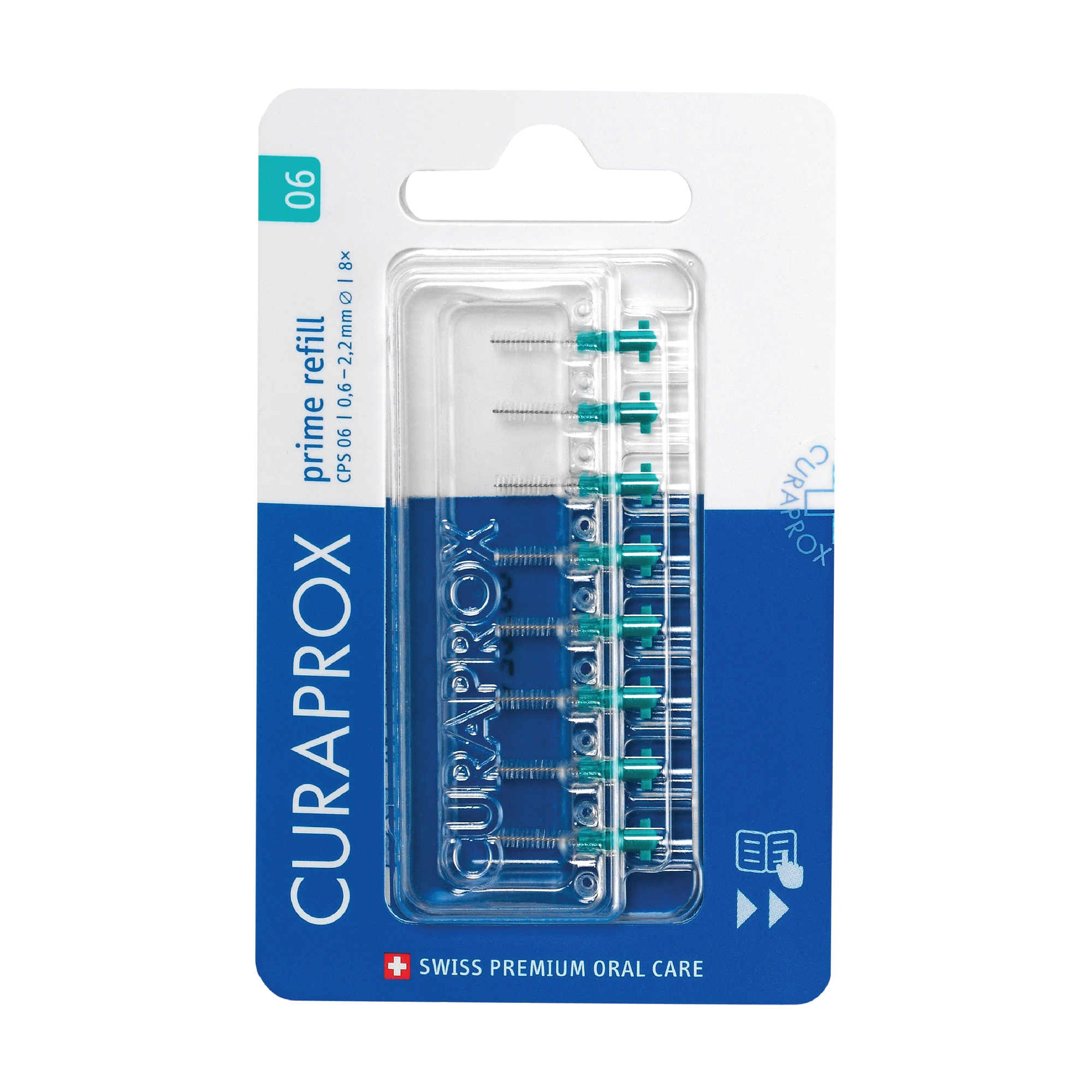 Curaprox Mellomromsbørste Refill, 0,6 mm / 2,2 mm, 8 stk.