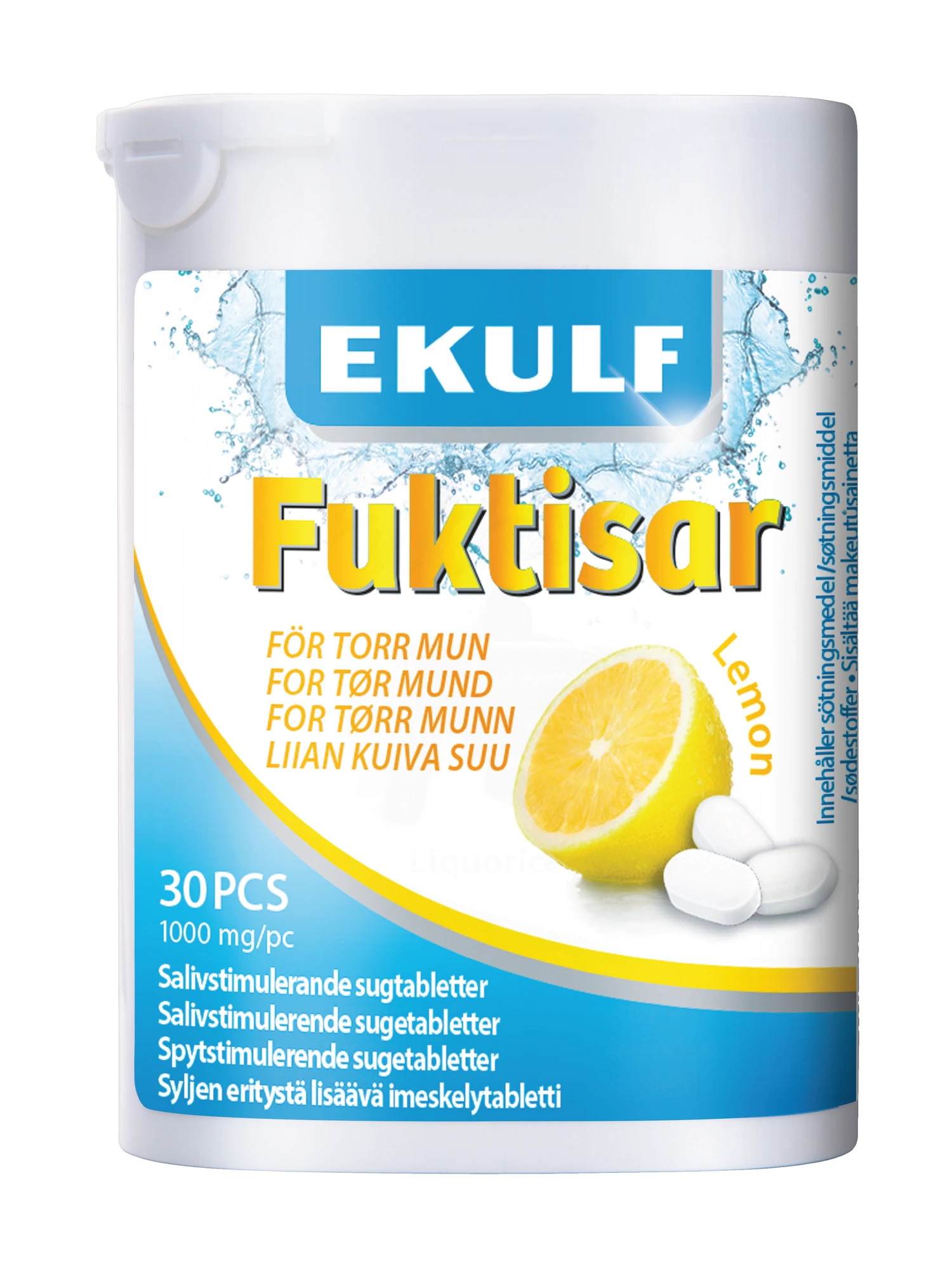 Ekulf Fuktisar sugetabletter sitron 30 stk