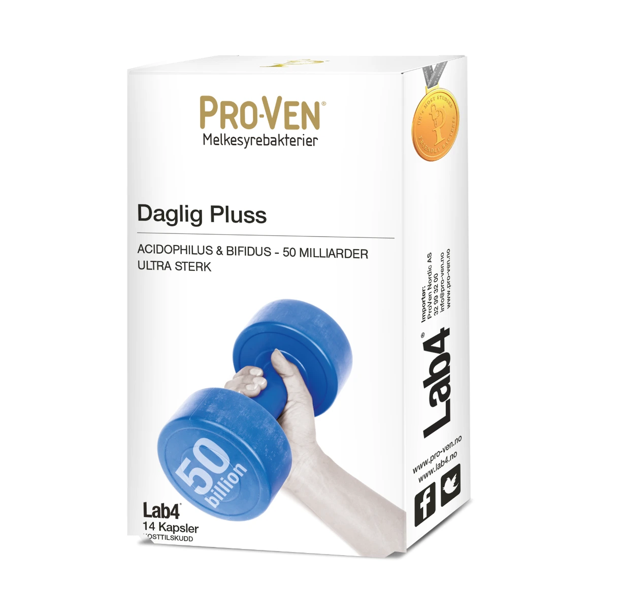 Pro-Ven daglig pluss lab4 melkesyrebakt kaps 50 10E9 bakterier
