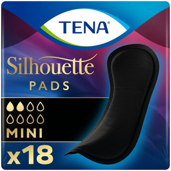 TENA Silhouette Mini bind sort 18 stk