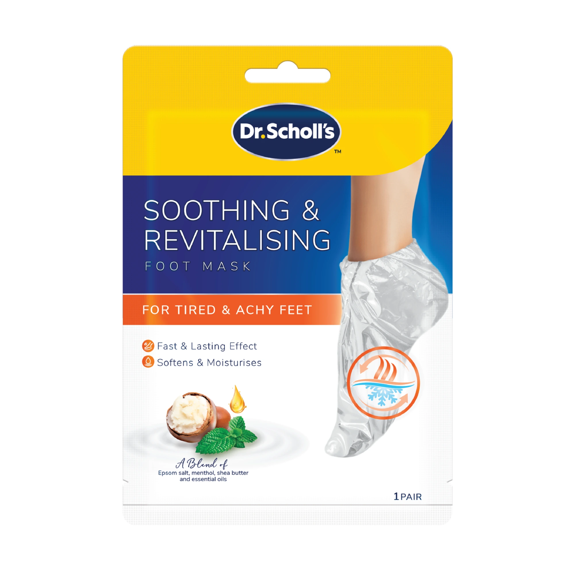 Dr. Scholl’s Soothing & Revitalising fotmaske 1 par