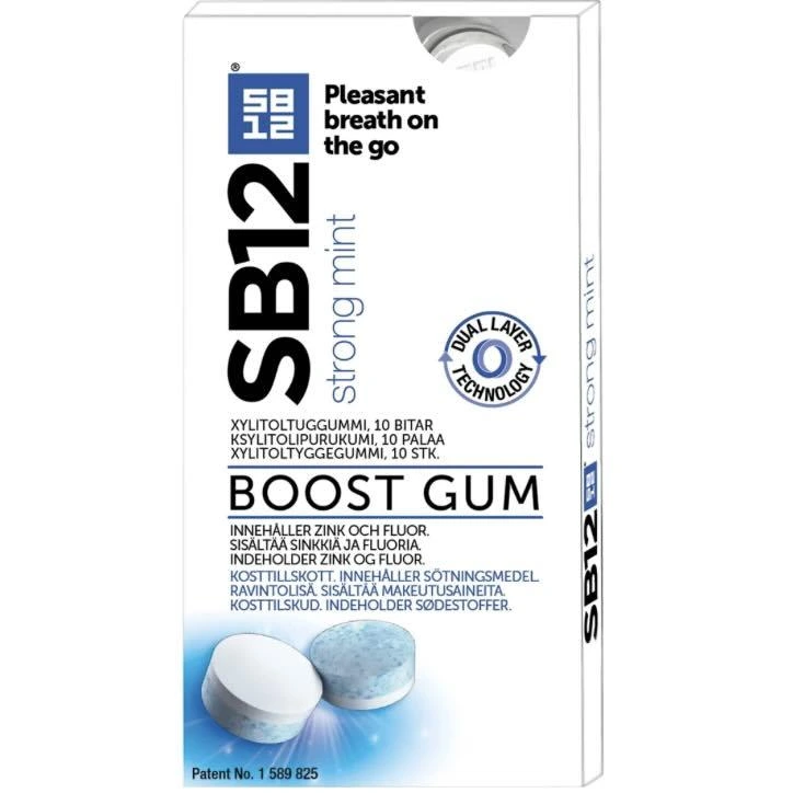 SB12 Boost Strong Mint tyggegummi 10 stk