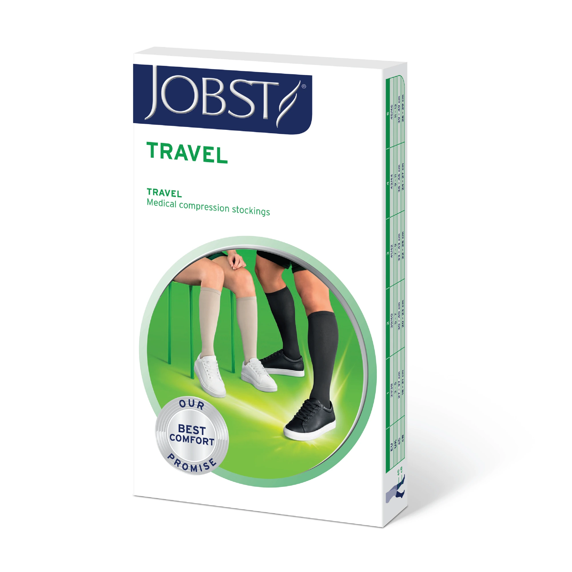 Jobst Travel klasse1 knestrømpe sort str 1 (37/38) 1 par