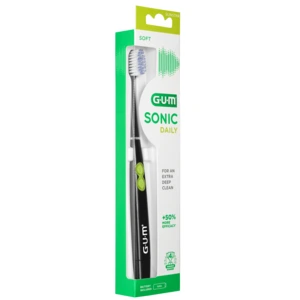 Gum Sonic Daily batteritannbørste sort soft 1 stk