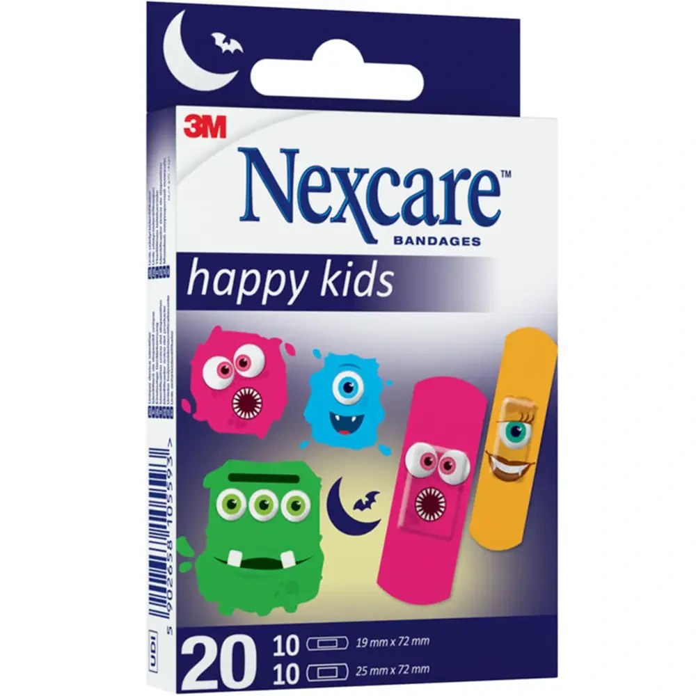 Nexcare Happy Kids plaster monster 20 stk