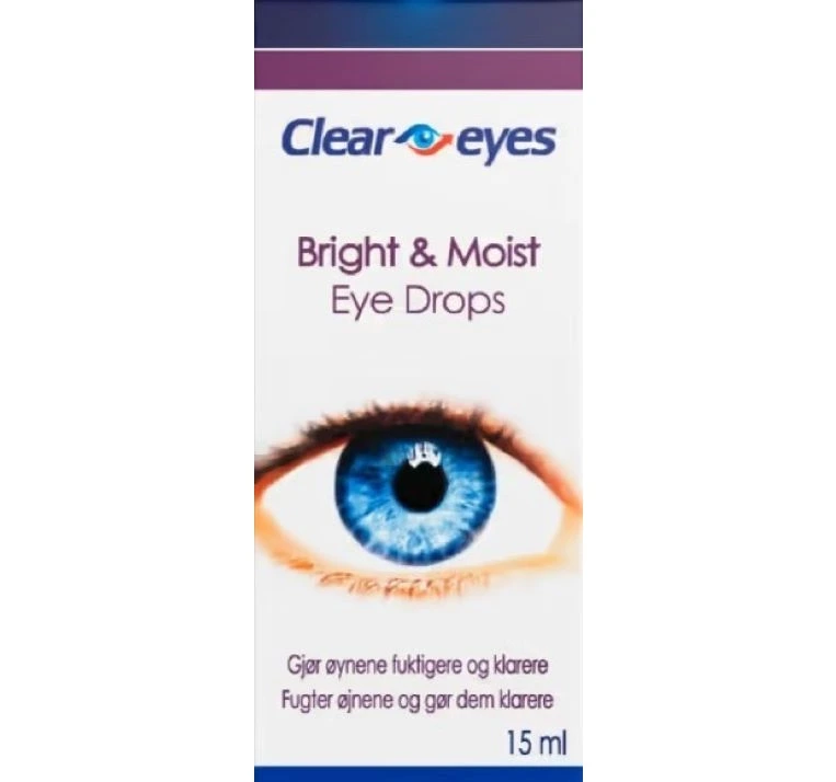 Clear Eyes Bright & Moist øyedråper 15 ml
