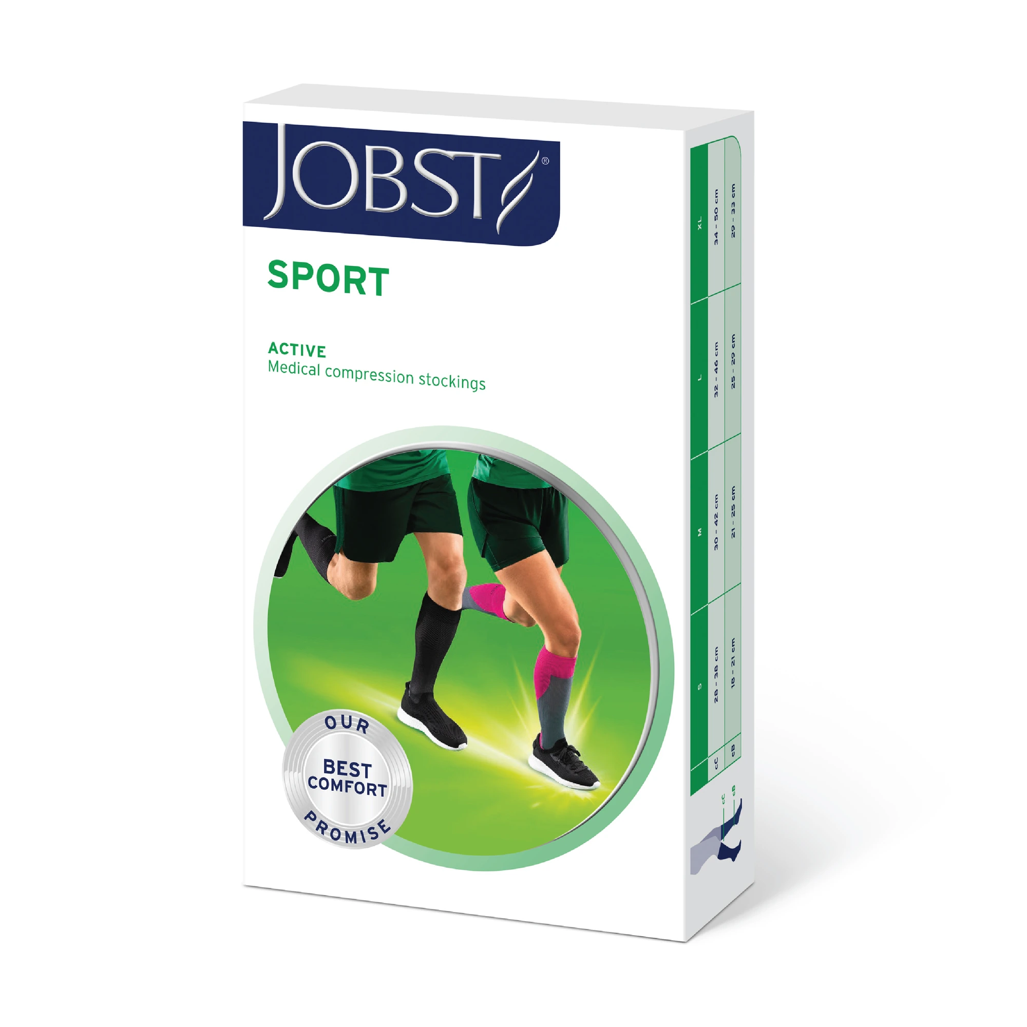 Jobst Sport klasse 1 knestrømpe svart, størrelse XL 1 par