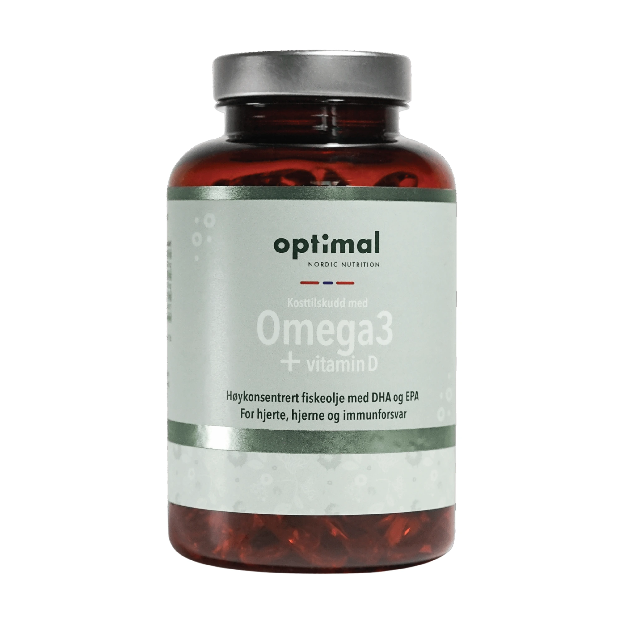 Optimal omega-3+vitamin D3 kaps 10 mikrog/600 mg