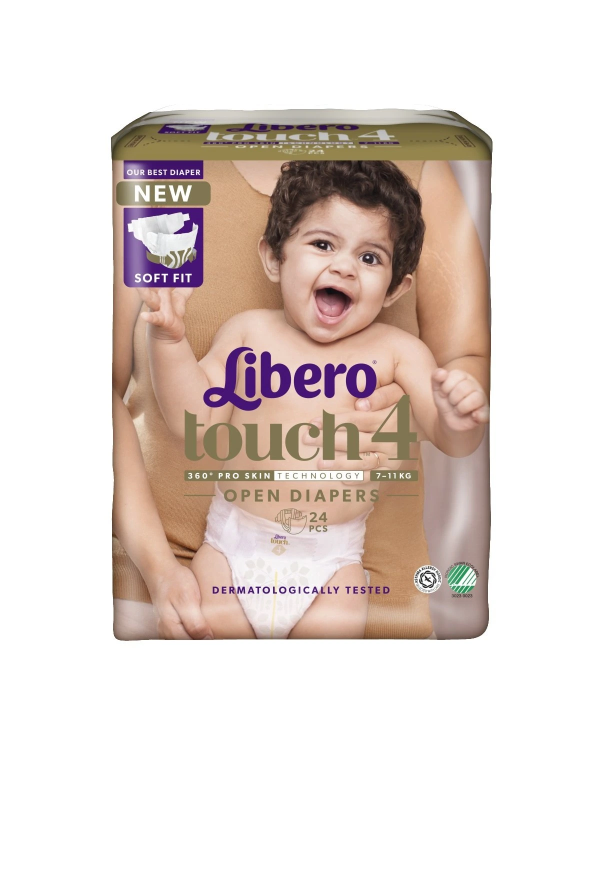Libero Touch 4 åpne bleier 7-11kg 24 stk