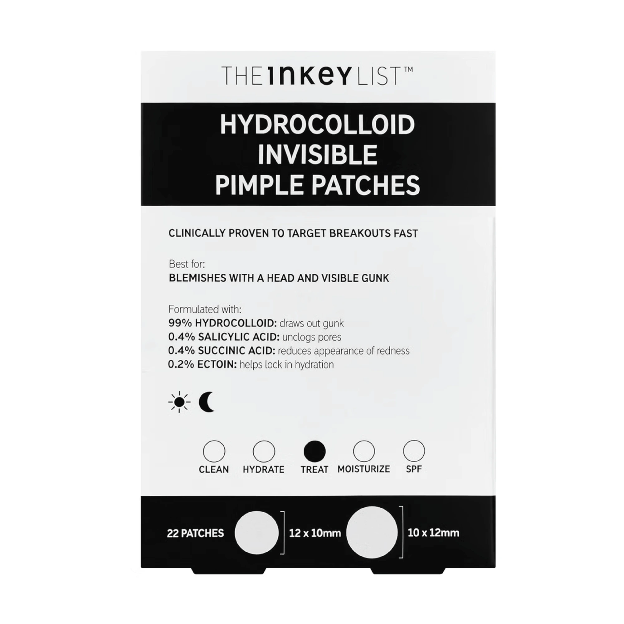 The Inkey List Hydrocolloid Invisible kviseplaster 22 stk