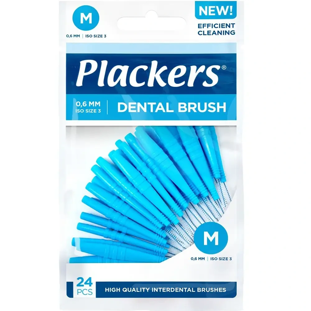 Plackers Dental Brush mellomromsbørste 0,6 mm M 24 stk
