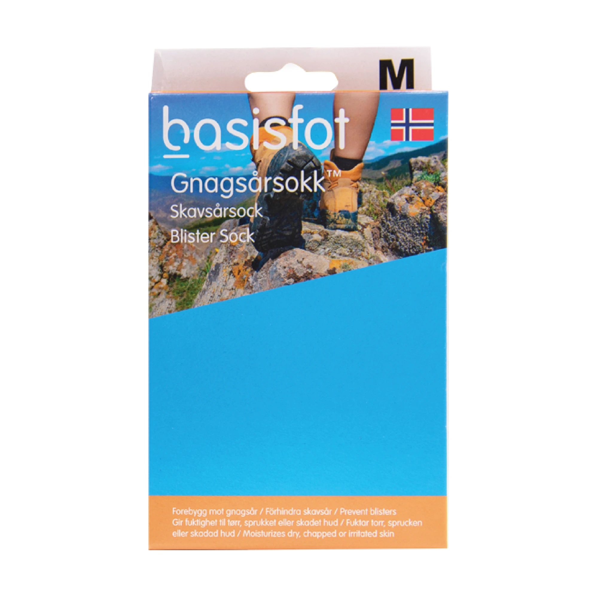 Basisfot gnagsårsokk blå str M 1 par