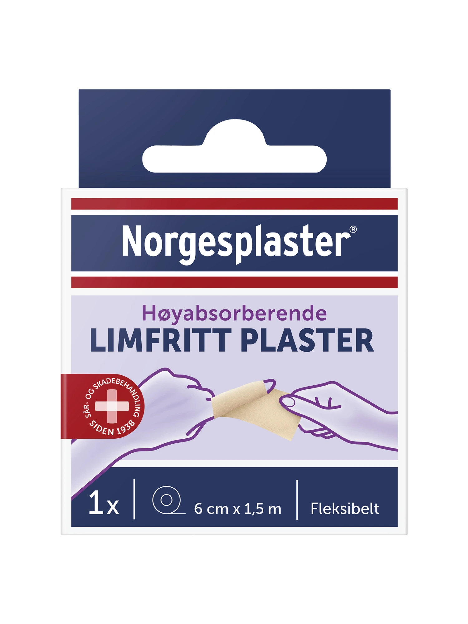 Norgesplaster Limfritt plaster 6 cm x 1,5 m 1 stk